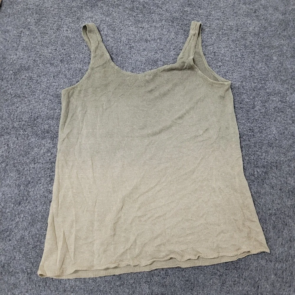 RLX Ralph Lauren Tank Top Womens Size S Olive Green Linen Knit Pocket Sleeveless